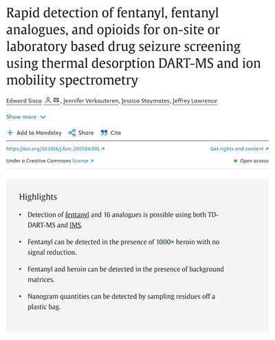 Rapid detection of fentanyl
